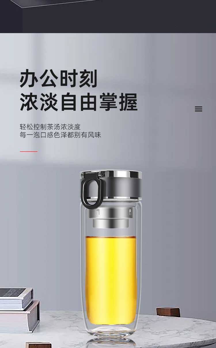Wholesale and consignment of high-end double-layer high-temperature resistant portable glass cups with heat-insulating high borosilicate car egg water cups pic 2