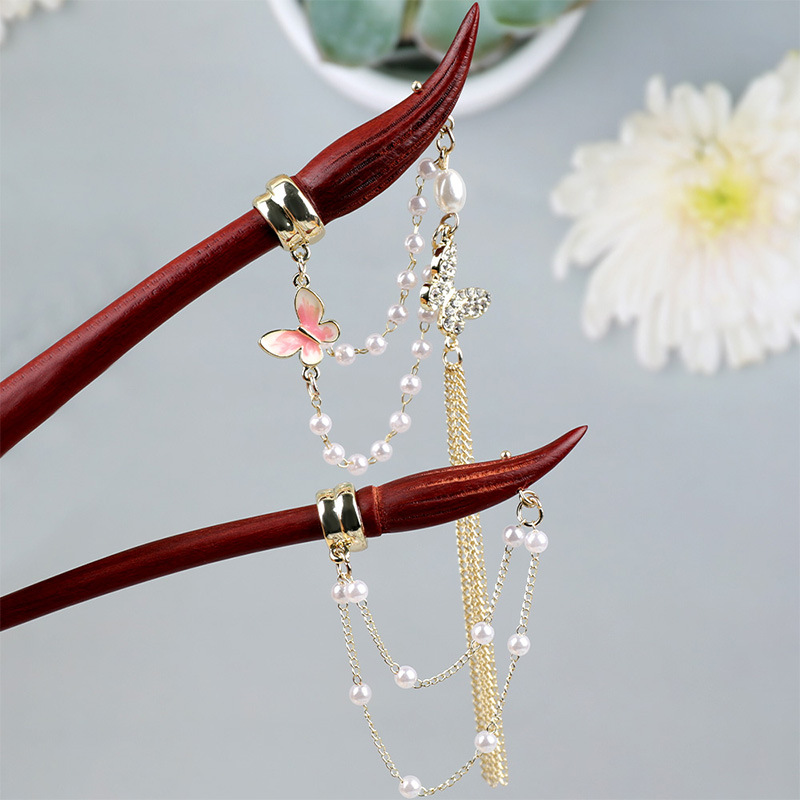 New Chinese-style sandalwood hairpin with a sense of high-end Chinese style and poetic brush wood hairpin pic 6