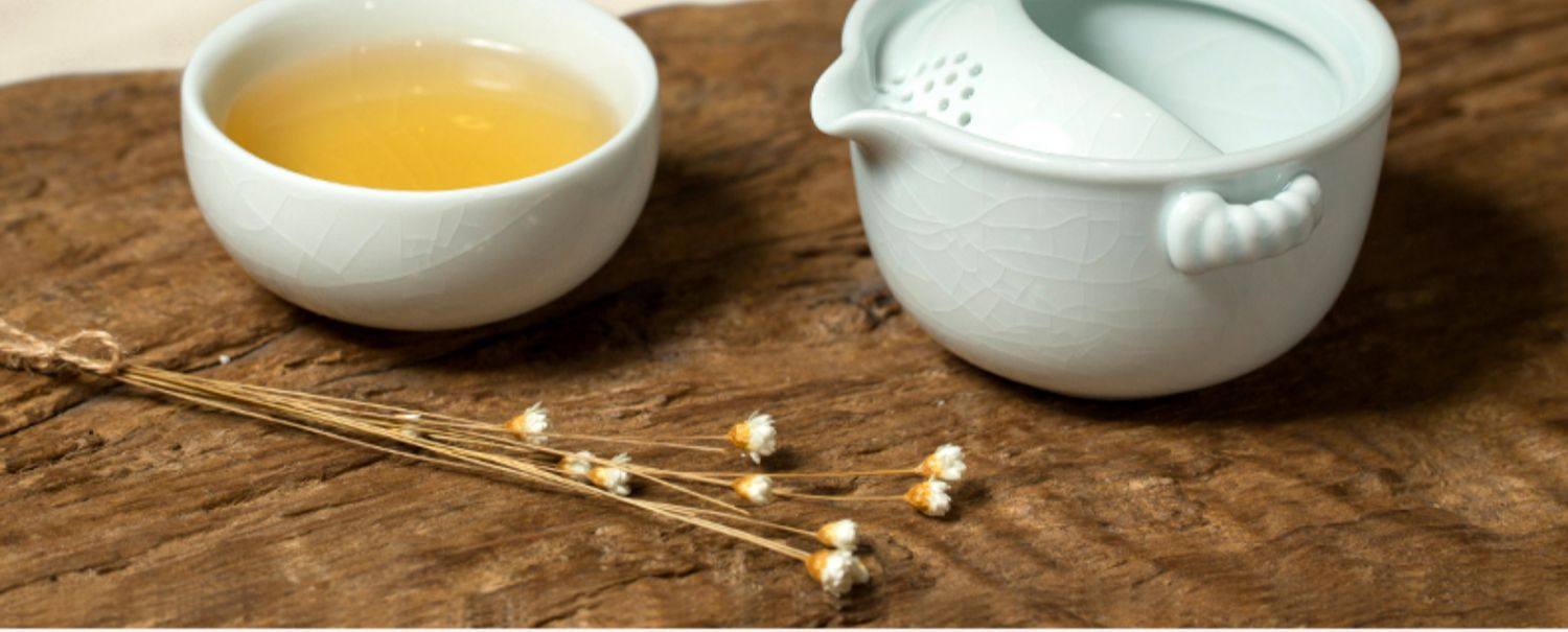 Lubao Ceramics Flagship Store Linglong Casual Brew a pot, a cup, a one-person tea set, a small set of ink-colored quick guest cups pic 12