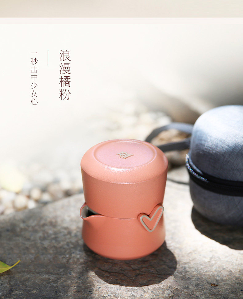 一件代发台湾陆宝快客杯一壶一杯心想事成随手泡家用旅行便携泡茶陶瓷茶具详情5