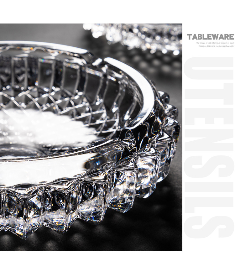 玻璃烟灰缸齿纹烟缸创意水晶欧式个性潮流多功能客厅办公室烟灰缸详情18