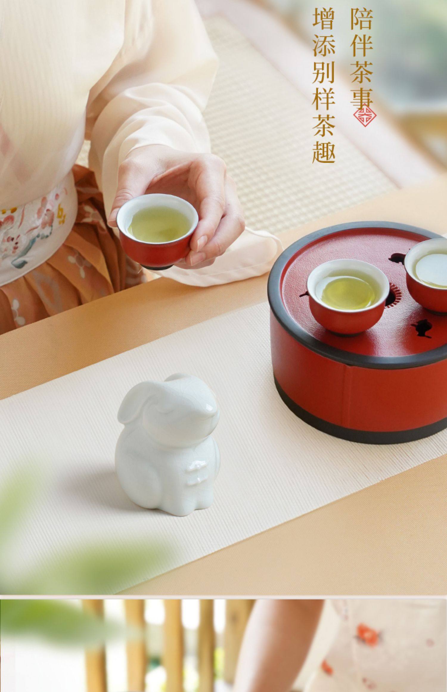 Lubao Ceramic tea set accessories, new tea sets, tea pet ornaments, premium and high-end rabbit tea pets, tea toys with incense sticks pic 6