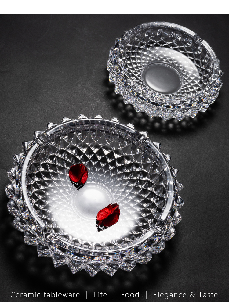 玻璃烟灰缸齿纹烟缸创意水晶欧式个性潮流多功能客厅办公室烟灰缸详情11