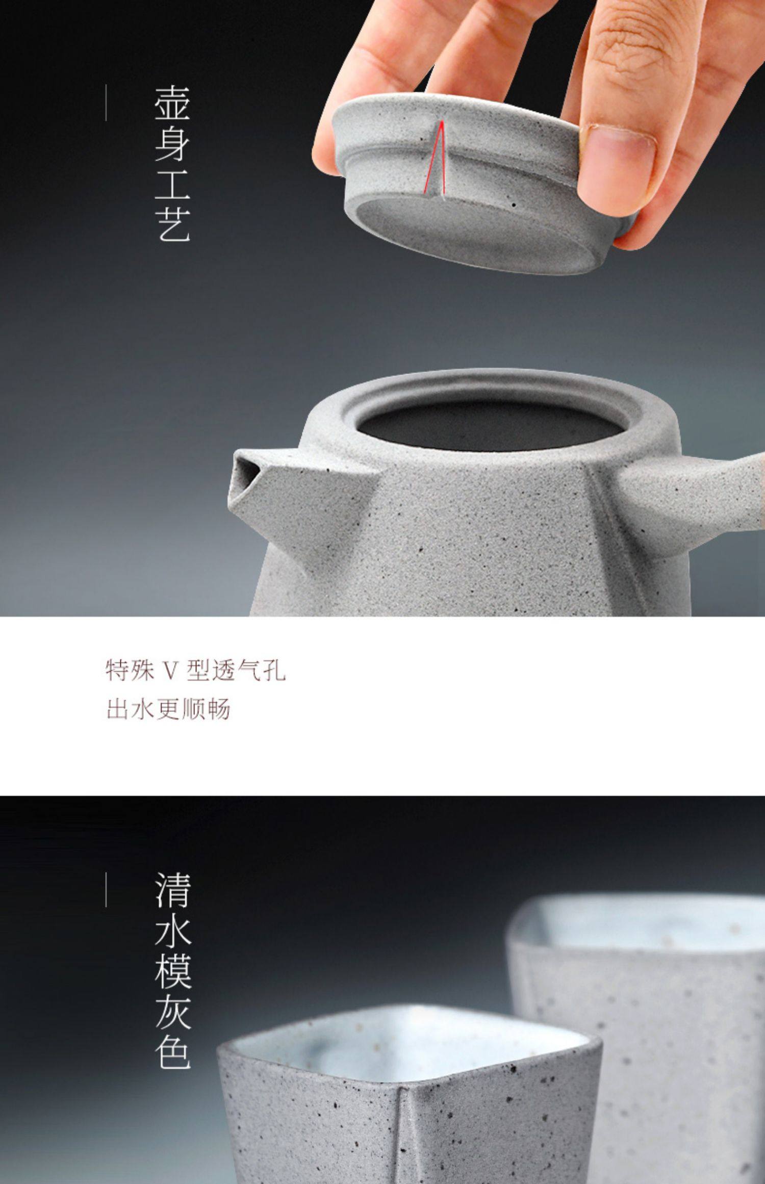 Taiwan Lu Bao Yin Yin Series cross-border collaboration complete set of Kung Fu tea sets, architectural style ceramic tea set gift box pic 10