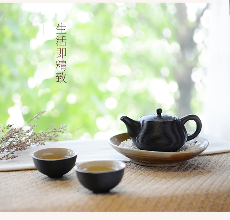 Lu Bao Ceramic Teapot Single-person Kung Fu Tea Set, one teapot and two cups, Zen Charm Wabi-sabi Style Tea Set Gift Box pic 9
