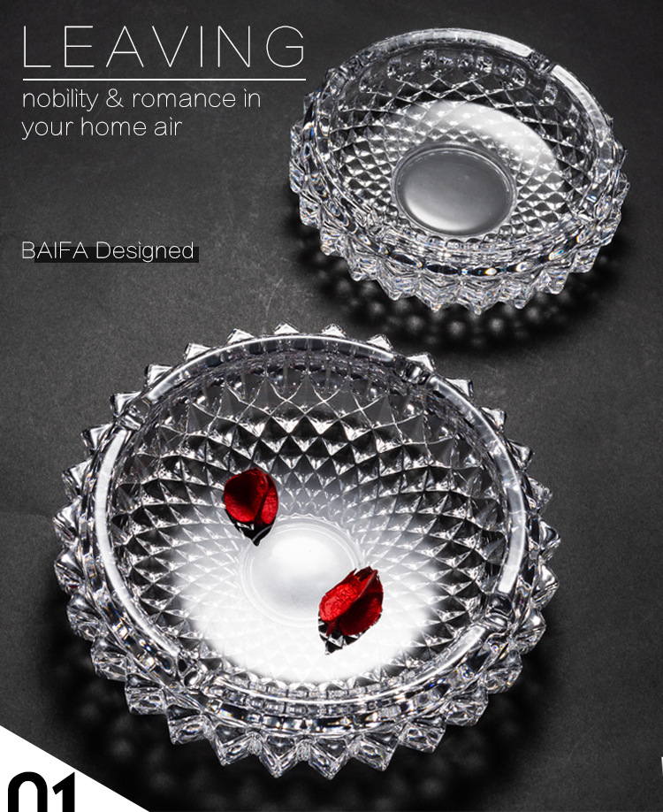 玻璃烟灰缸齿纹烟缸创意水晶欧式个性潮流多功能客厅办公室烟灰缸详情1