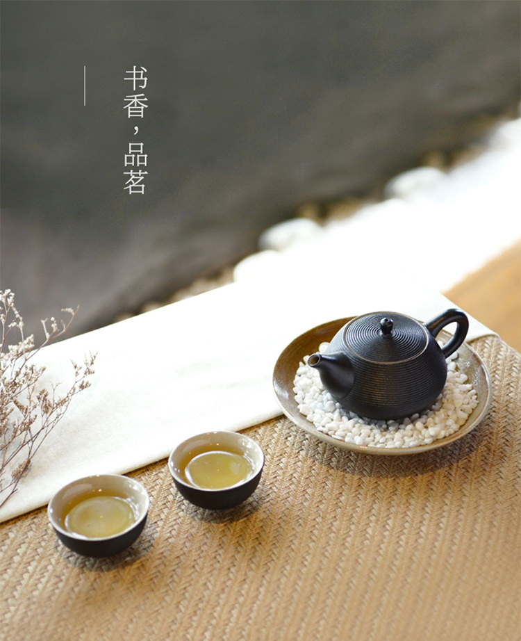 Lu Bao Ceramic Teapot Single-person Kung Fu Tea Set, one teapot and two cups, Zen Charm Wabi-sabi Style Tea Set Gift Box pic 1