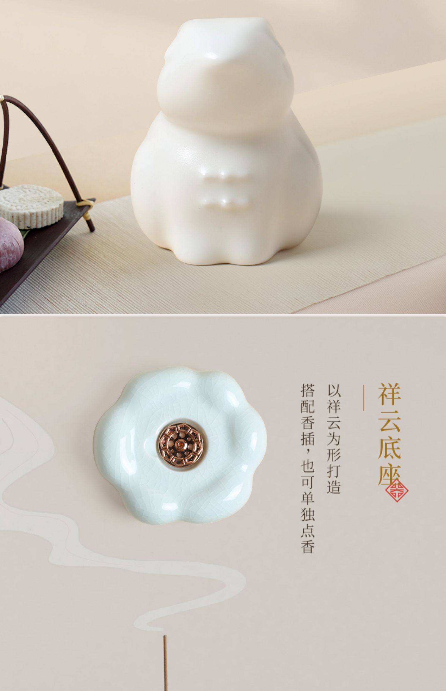 Lubao Ceramic tea set accessories, new tea sets, tea pet ornaments, premium and high-end rabbit tea pets, tea toys with incense sticks pic 3