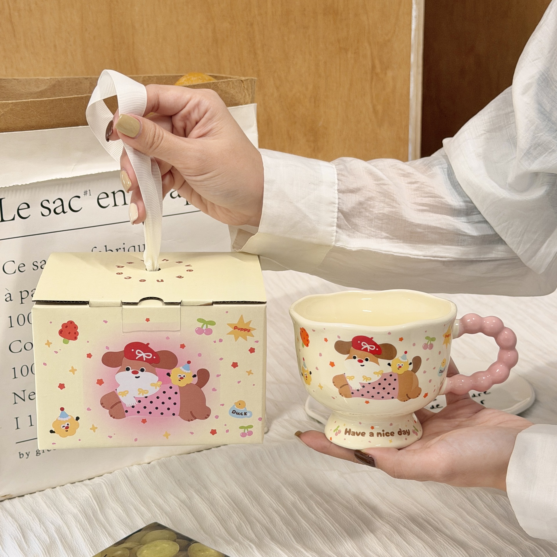 Ceramic cups, sausage puppy mugs, high appearance level ceramic cups, home and office birthday gifts, breakfast water cups, coffee cups wholesale pic 1