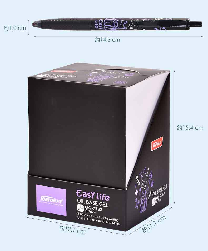 Tianfeng 7763 pluma de aceite medio al por mayor escritura suave pluma de aceite medio salto MINI cabeza pluma de aceite medio 36pcs/box pic 13