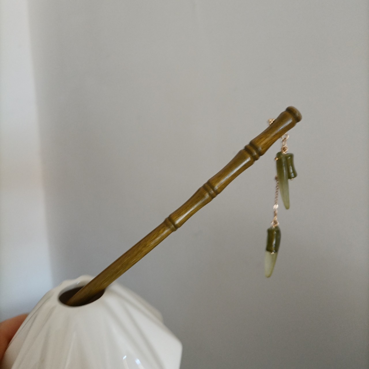 流苏木质发簪高级感新中式百搭簪子檀木盘发发钗现代简约头饰详情8