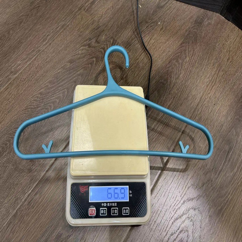 蓝色折叠塑料衣架儿童木质衣服架子衣物挂架多功能家用收纳详情1