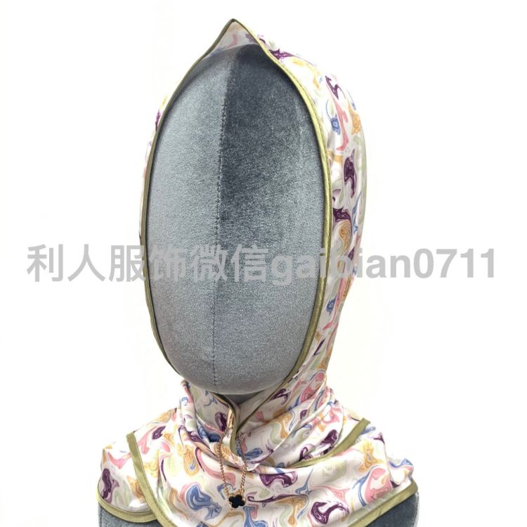 马来西亚中东非洲热销穆斯林披肩帽印花头巾飘带丝巾女士包头巾