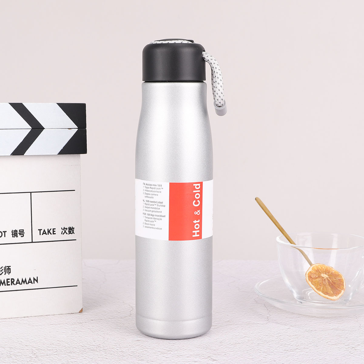 304 stainless steel knight insulated cup, large-capacity portable rope climbing pot, fitness cycling sports water bottle, fitness cup. The pot can be customized with LOGO printing Specification image