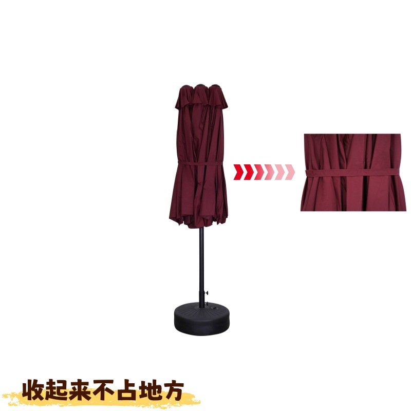 遮阳伞户外庭院伞别墅小院罗马伞露台露营伞咖啡奶茶店三头太阳伞