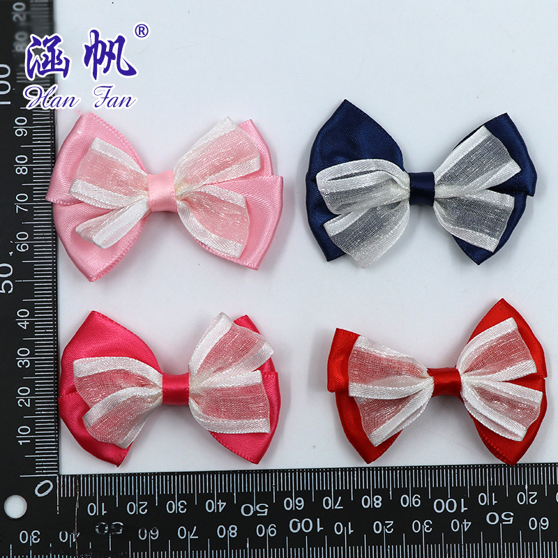 Han fan webband versión coreana doble doble color vestido formal vestido profesional triple plegable pajarita de boda para hombre de servicio Specification image