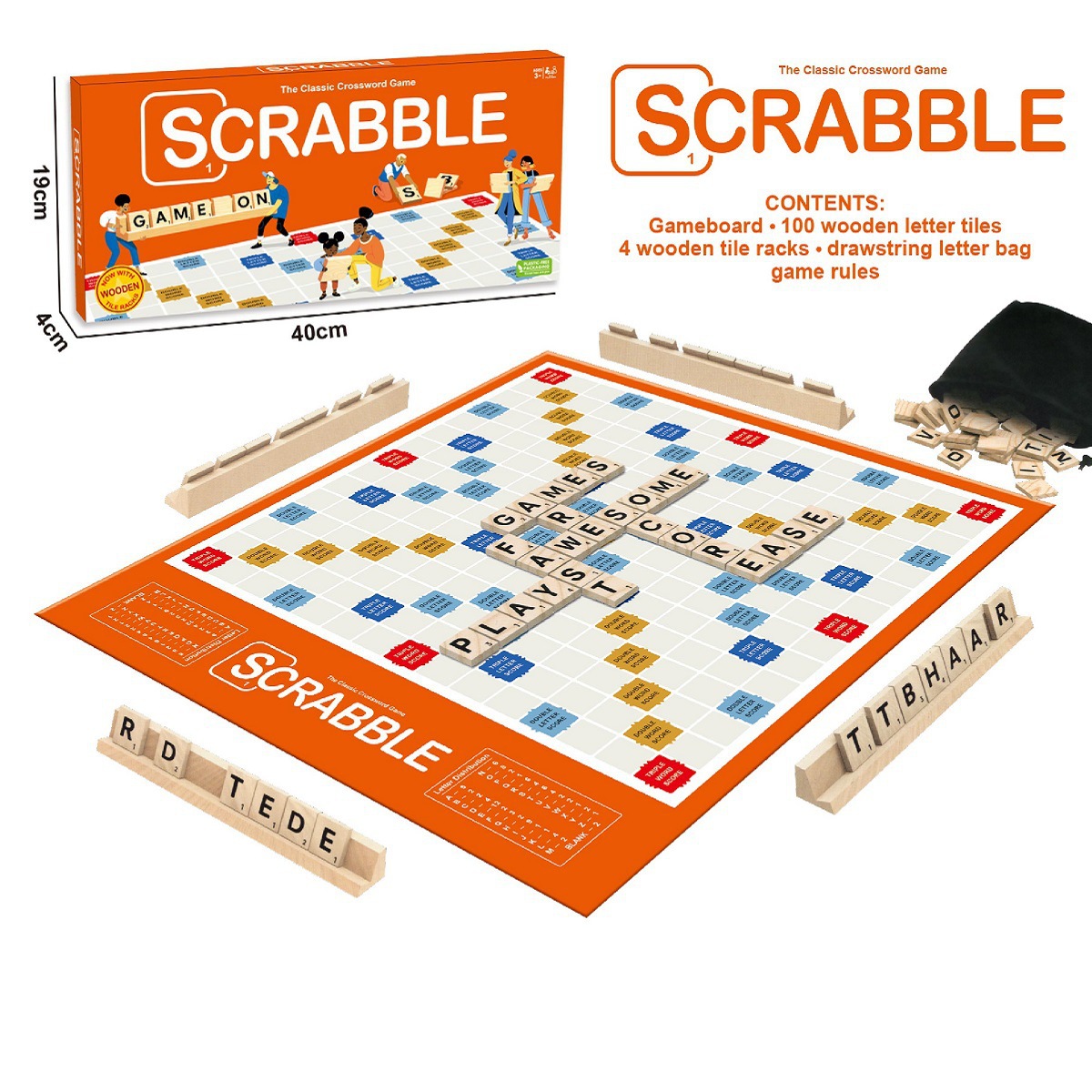 跨境热销SCRABBLE棋盘字母匹配益智家庭聚会游戏亲自互动桌面游戏详情1