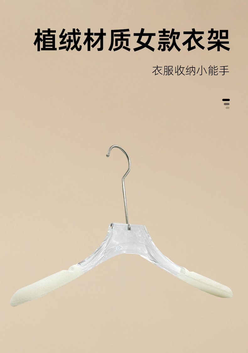 服装店专用水晶衣架水晶透明儿童衣撑批发女装防滑童装衣挂裤夹详情1