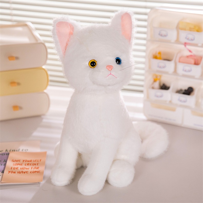 跨境 黑白棕灰猫咪站立礼物可爱 毛绒玩具 公仔新品 批发现货详情9
