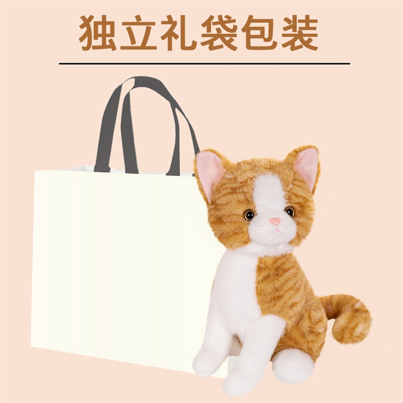跨境 黑白棕灰猫咪站立礼物可爱 毛绒玩具 公仔新品 批发现货详情3