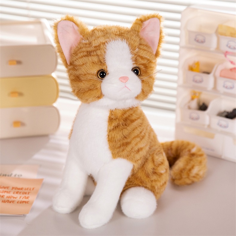 跨境 黑白棕灰猫咪站立礼物可爱 毛绒玩具 公仔新品 批发现货详情12