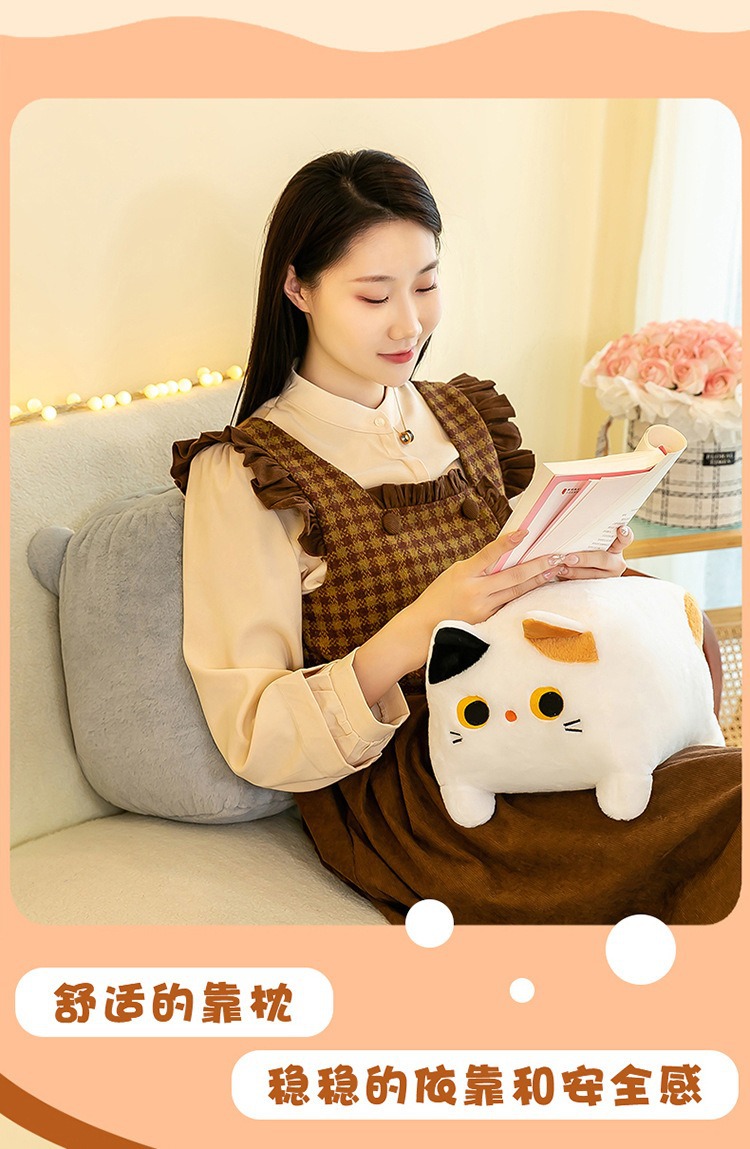 创意新款方块猫毛绒玩具呆萌卡通猫咪公仔摆件活动礼品送闺蜜礼物详情5