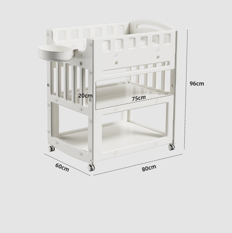 儿童尿布台婴儿护理台新生儿按摩抚触台宝宝小床可移动置物架收纳婴童用品儿童床详情30