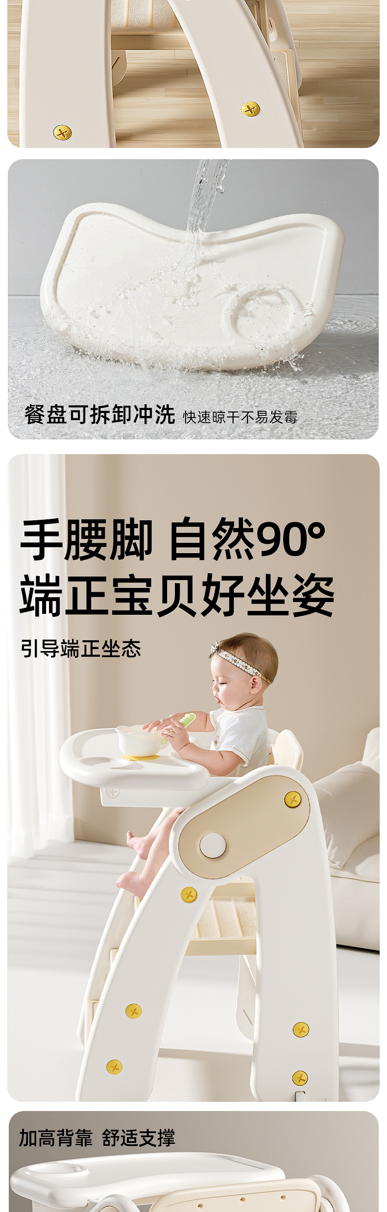 多功能餐椅儿童家用可折叠踩脚凳婴儿成长椅吃饭学坐专用宝宝餐椅儿童安全座椅详情4