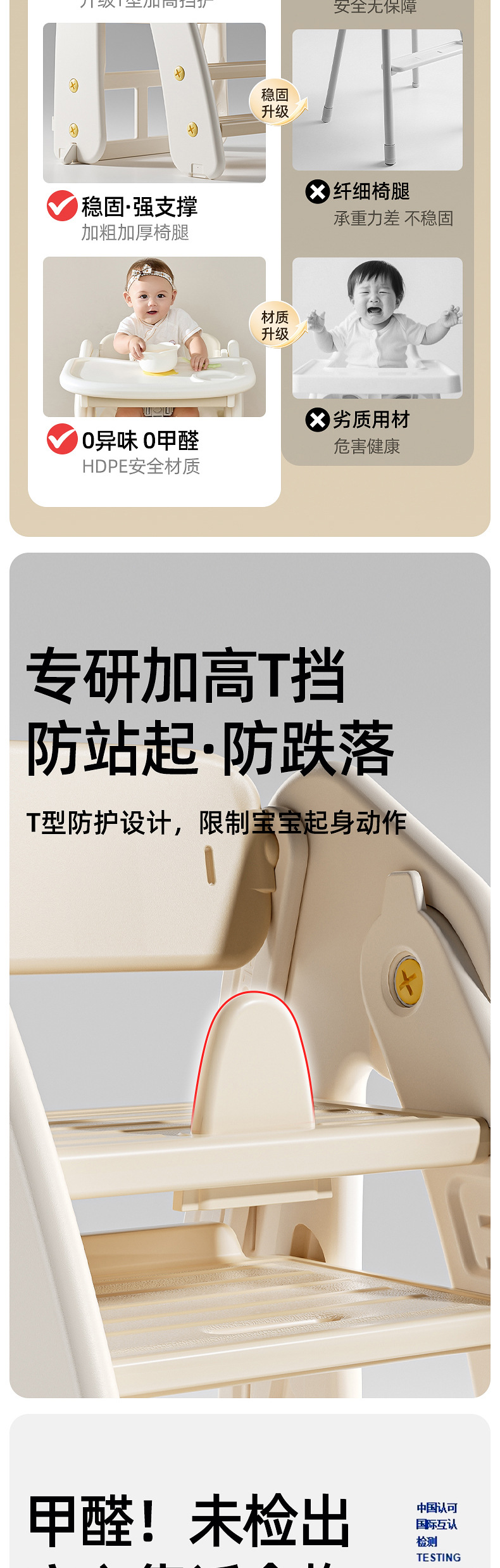 多功能餐椅儿童家用可折叠踩脚凳婴儿成长椅吃饭学坐专用宝宝餐椅儿童安全座椅详情2