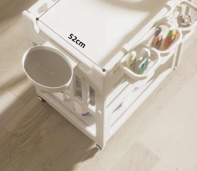 儿童尿布台婴儿护理台新生儿按摩抚触台宝宝小床可移动置物架收纳婴童用品儿童床详情25