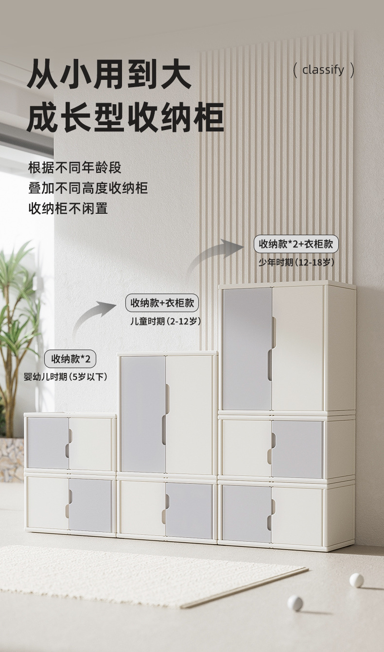 儿童玩具衣柜宝宝衣物收纳柜婴儿衣柜组合家用大容量储物柜置物架详情21
