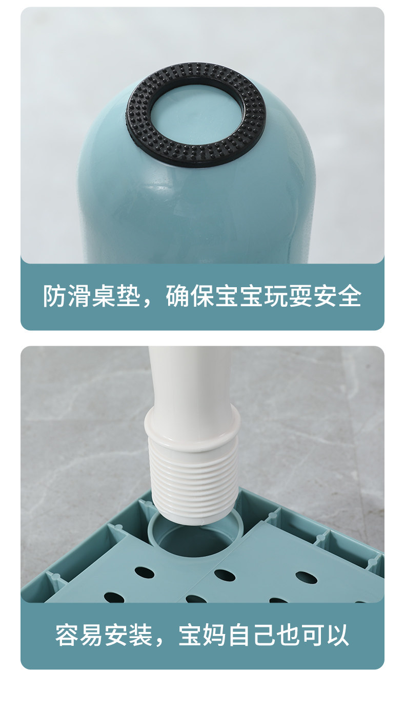 Children's table, multi-functional children's wooden accumulation table, study desk with storage drawer, plastic assembly table and chair set pic 9