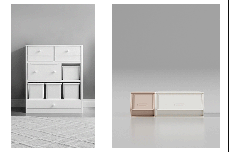 加厚收纳架塑料家具宝宝婴儿衣服玩具客厅组合储物儿童收纳柜一体详情5