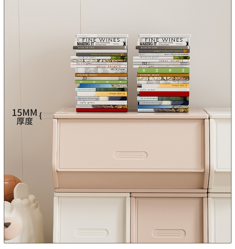 加厚收纳架塑料家具宝宝婴儿衣服玩具客厅组合储物儿童收纳柜一体详情23