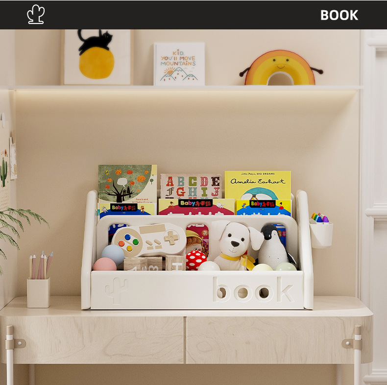 塑料宝宝书架儿童书桌收纳家用置物架小型整理架文件架办公室整理家用收纳置物架发箍置物架详情7