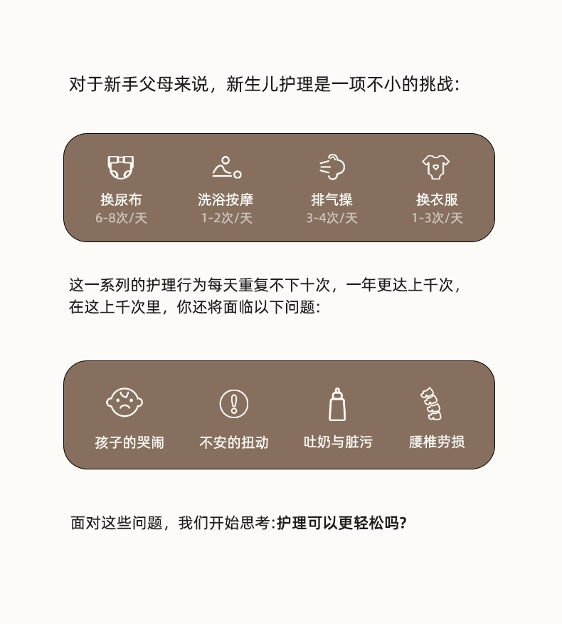 儿童尿布台婴儿护理台新生儿按摩抚触台宝宝小床可移动置物架收纳婴童用品儿童床详情4