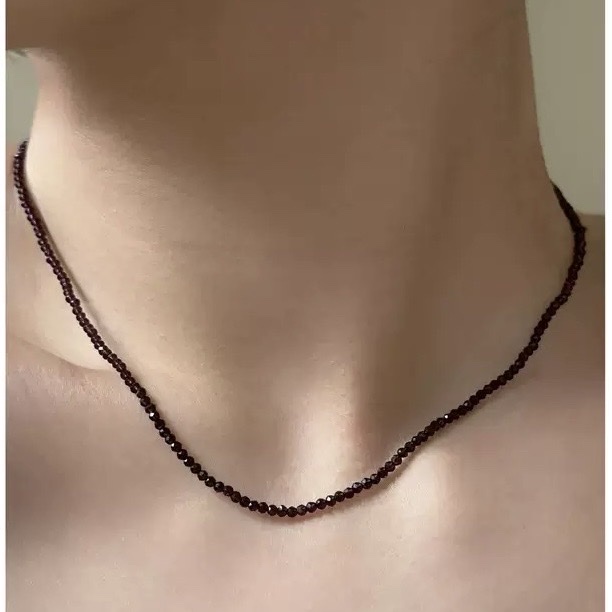 云逸饰家 黑色极简锁骨链 叠戴神器 百搭项链 颈链小号水晶项链饰品批发详情3