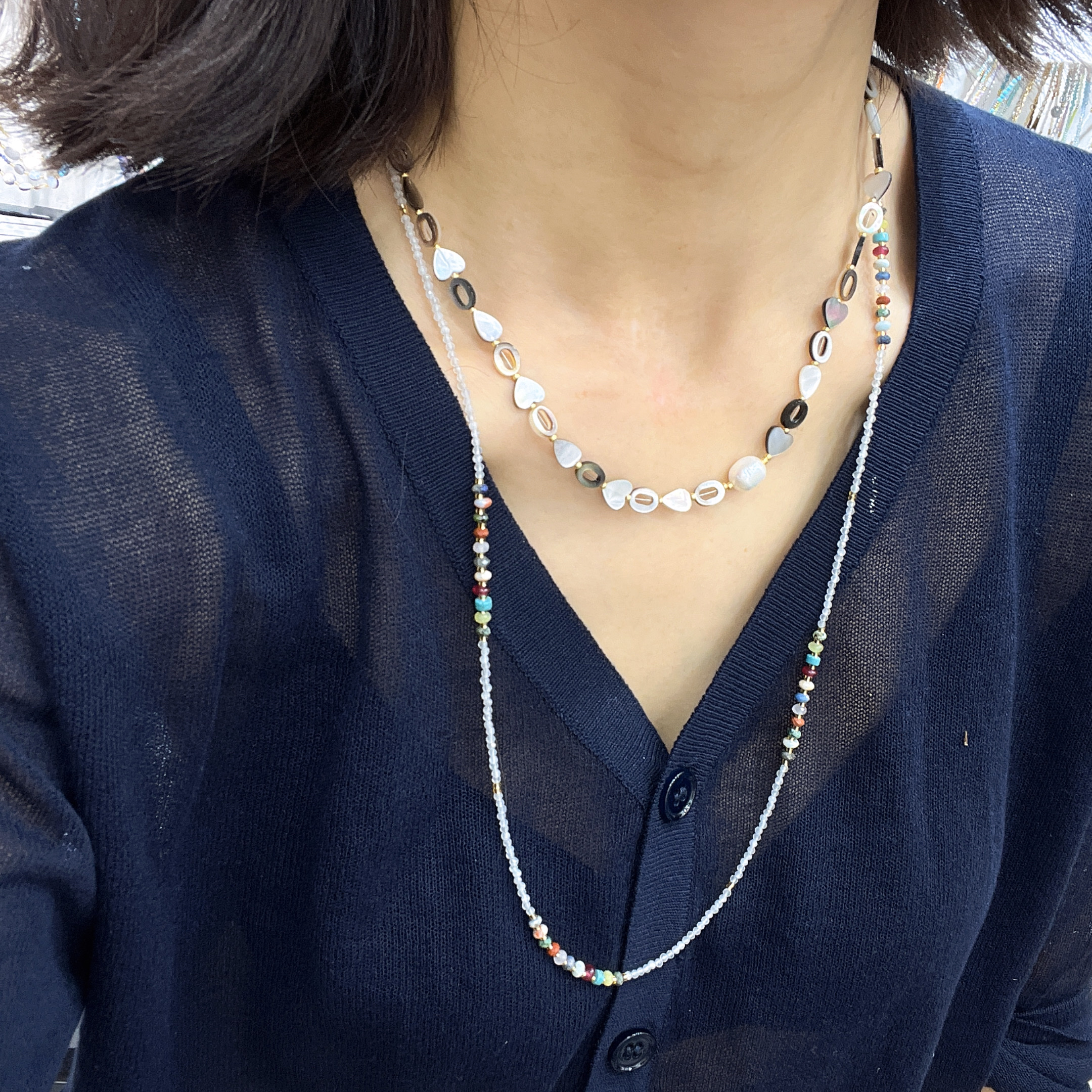 Yunyi Shijia Shell Necklace with carved geometric shapes freshwater pearl jewelry wholesale Original necklace, freshwater pearl exaggerated necklace pic 8