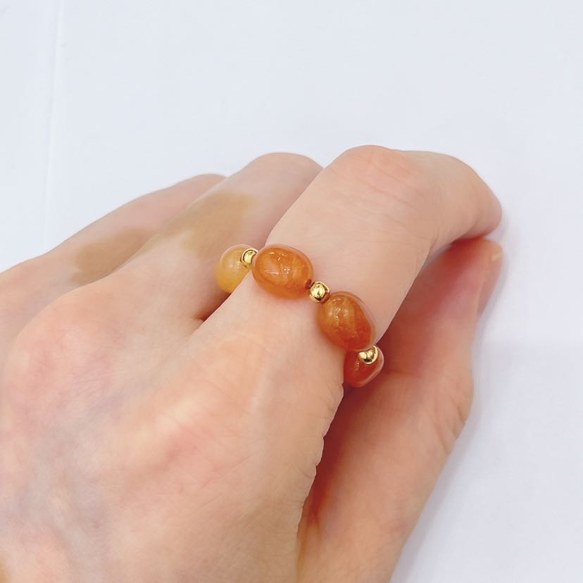 Yunyi Shijia Natural Crystal Ring, acupoint massage Red Agate jewelry, original design sharing, Factory direct sales, in stock pic 3