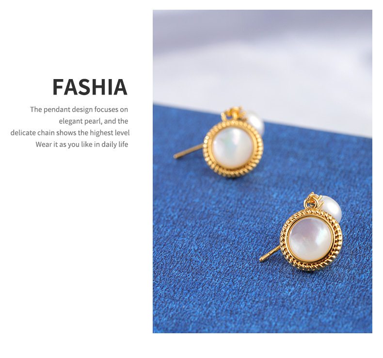 Yunyi Shijia French Niche retro Light Luxury Earrings, simple and elegant female style earrings, natural freshwater pearl earrings wholesale factory direct sales, in stock pic 5