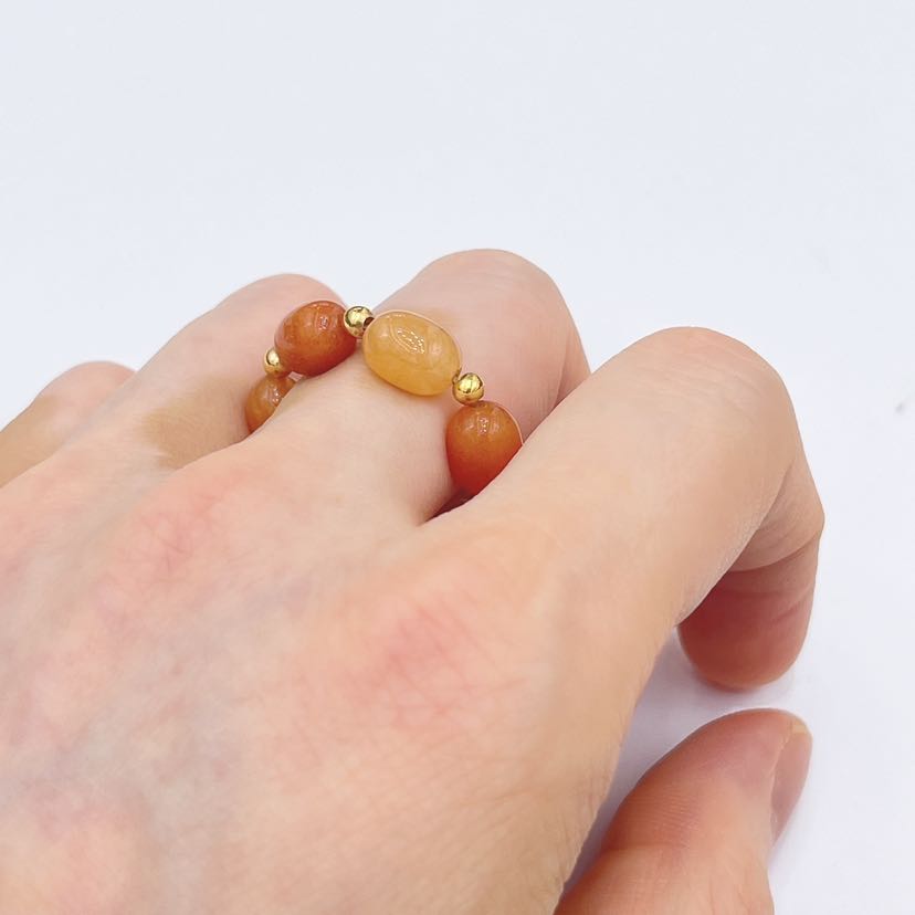 Yunyi Shijia Natural Crystal Ring, acupoint massage Red Agate jewelry, original design sharing, Factory direct sales, in stock pic 5