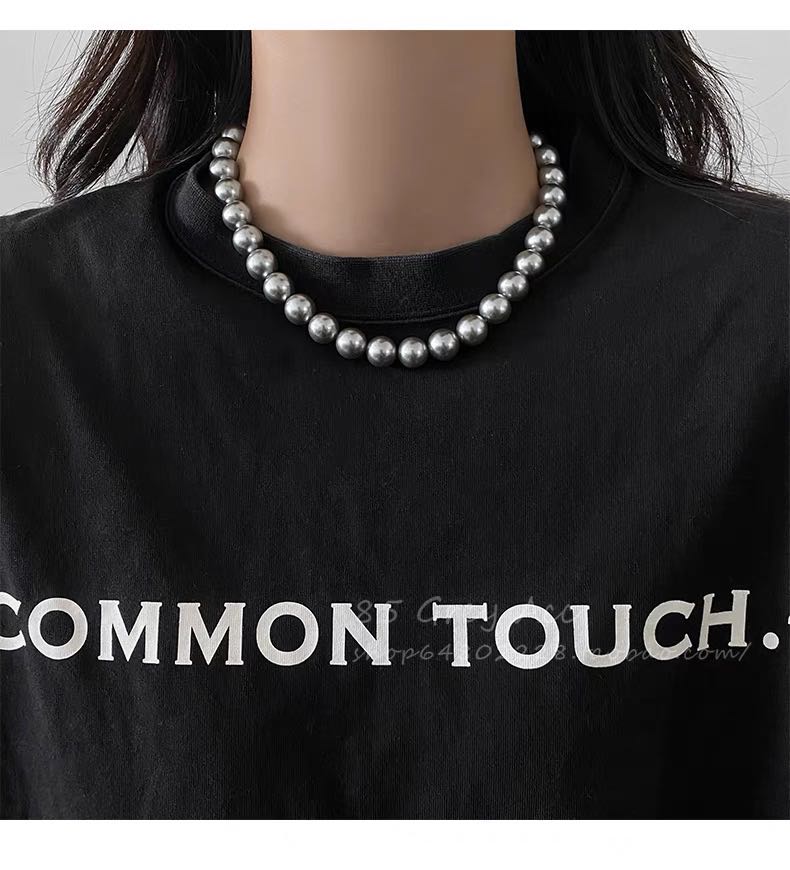 Yunyi Shijia's high-end grey beaded necklaces are available in wholesale in various thicknesses. Large quantities are in stock and can be worn single or stacked. Factory direct sales pic 18