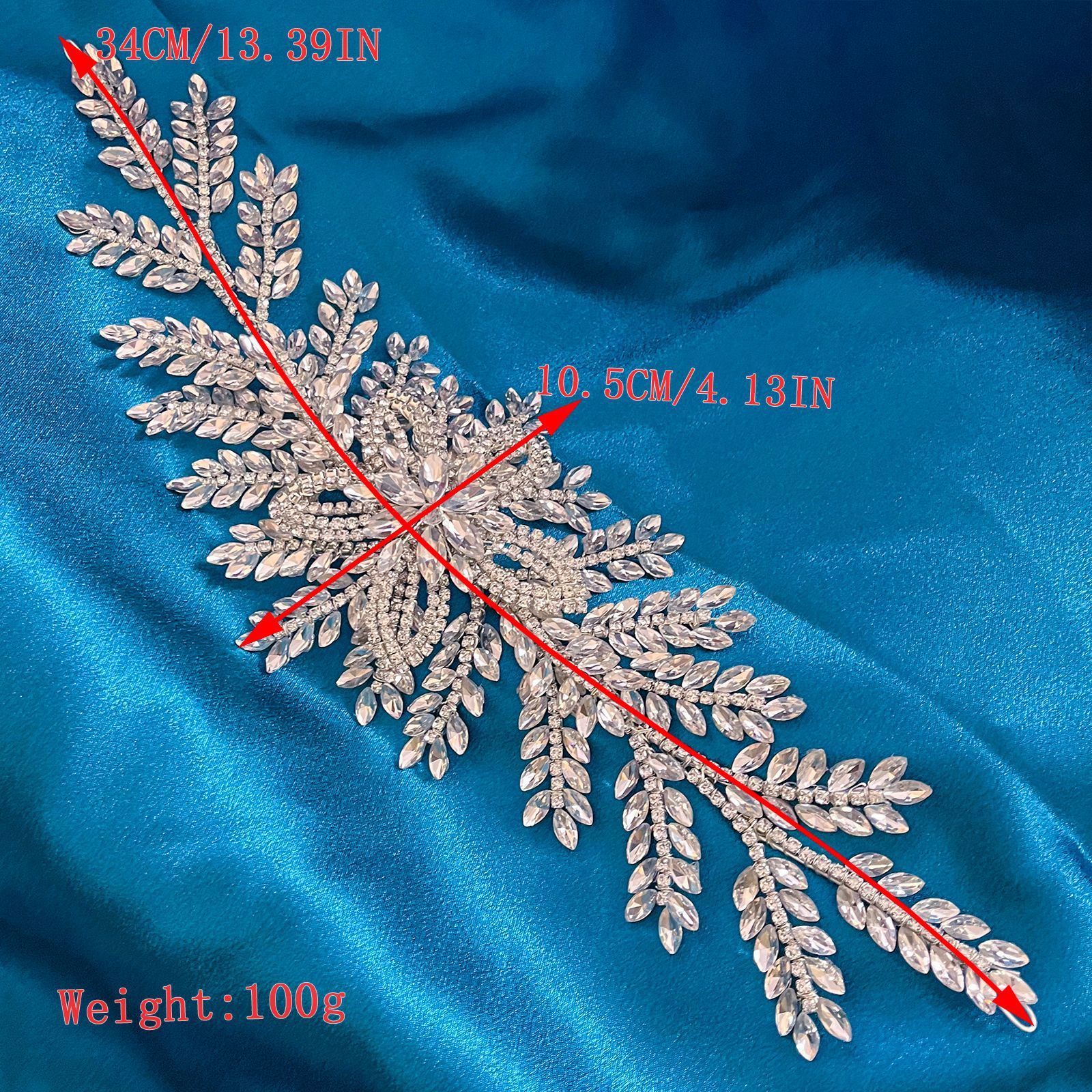 2025 Handcrafted rhinestone Bridal headwear, Heavy diamond-encrusted leaf and flower Wedding hair accessory DZ135 pic 2