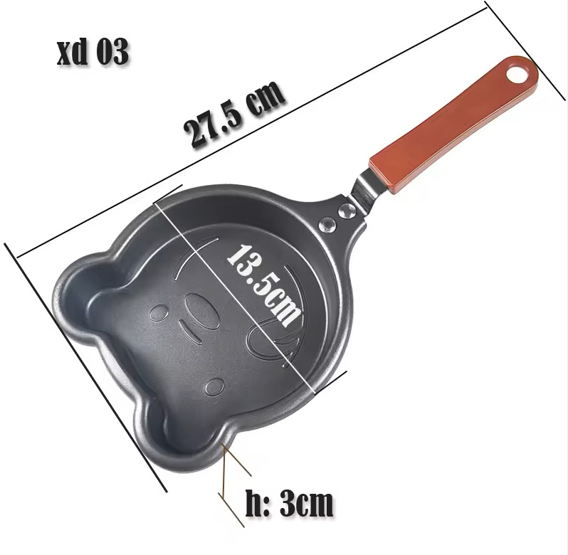12cm cartoon mini egg pan, non-stick pan, breakfast pan, animal-shaped egg pan, mini pan pic 4