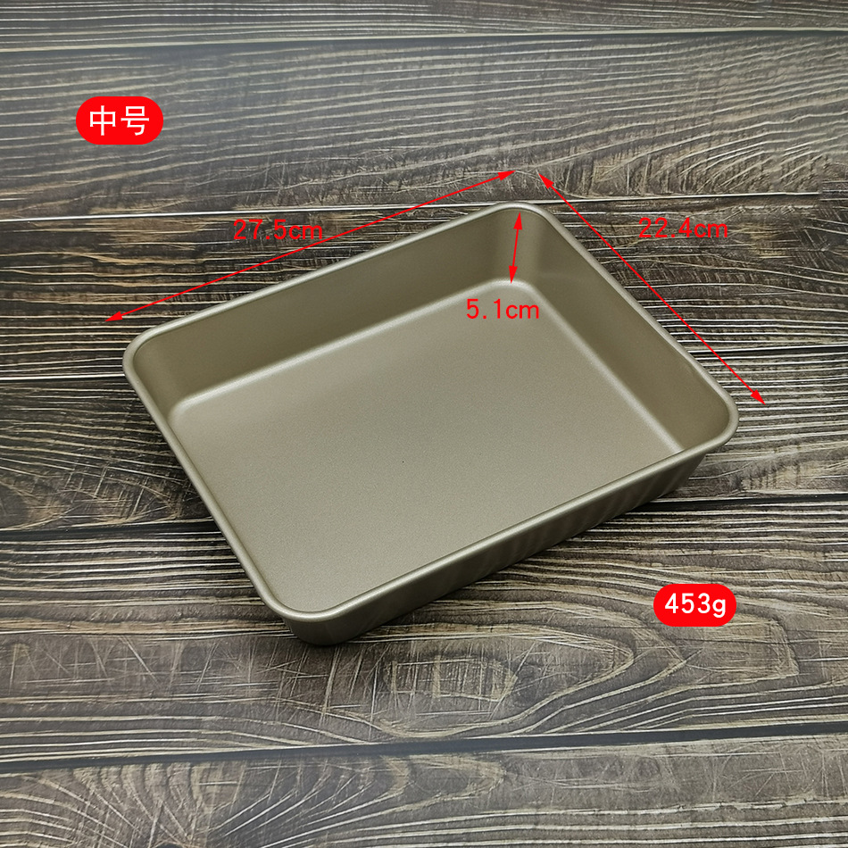 Factory direct sales of carbon steel rectangular baking trays, non-stick golden deep baking trays, cake molds, cookie and bread baking trays for home use pic 5