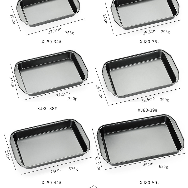 XJ80 factory direct supply carbon steel rectangular deep octagonal square plate, non-stick DIY cake pizza plate for baking pic 1