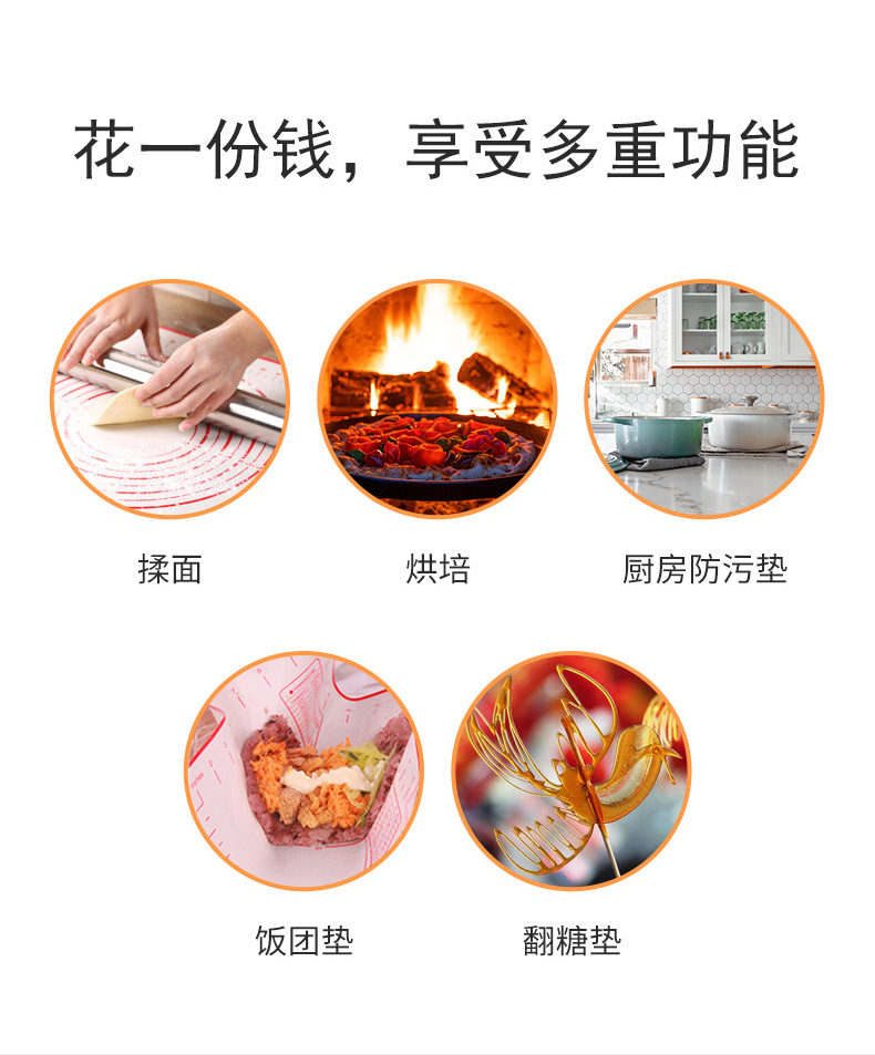70*50cm extra-large silicone pad, kneading pad, rolling pad, heat-resistant and non-stick baking tool, panel and dough pad pic 11