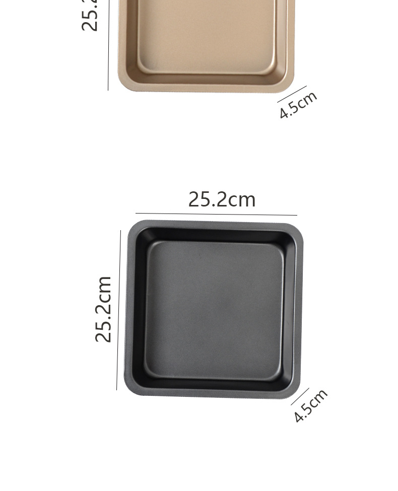 Factory direct sales of non-stick carbon steel square baking trays, black cake molds, cookie molds, household baking utensils pic 8