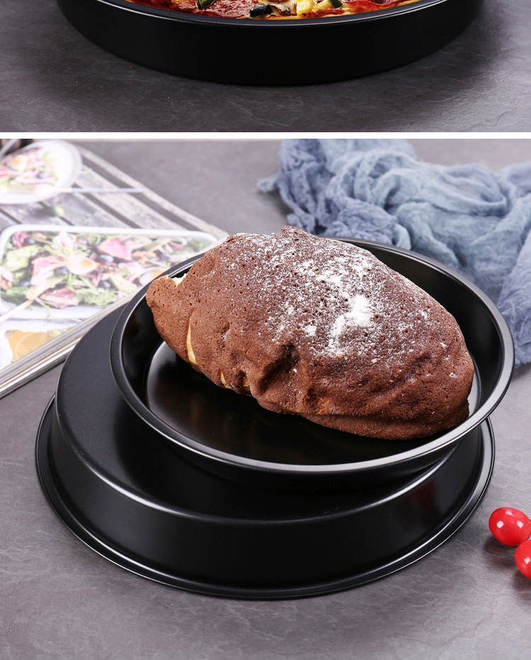 Factory direct sales of 6-14 inch non-stick pizza trays, black carbon steel pizza molds, baking pizza trays, baking molds pic 11