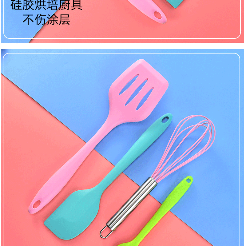 Silicone spatula, scraper, brush, egg beater, 5-piece set of silicone kitchenware, kitchen utensil set, kitchen cooking utensils pic 5